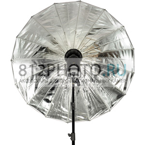 Зонт Серебро Параболический 16-спицевый 120 см