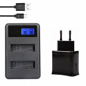 Зарядное устройство USB AHDBT-401 на 2 аккумулятора для GoPro Hero 4 (без USB адаптера)