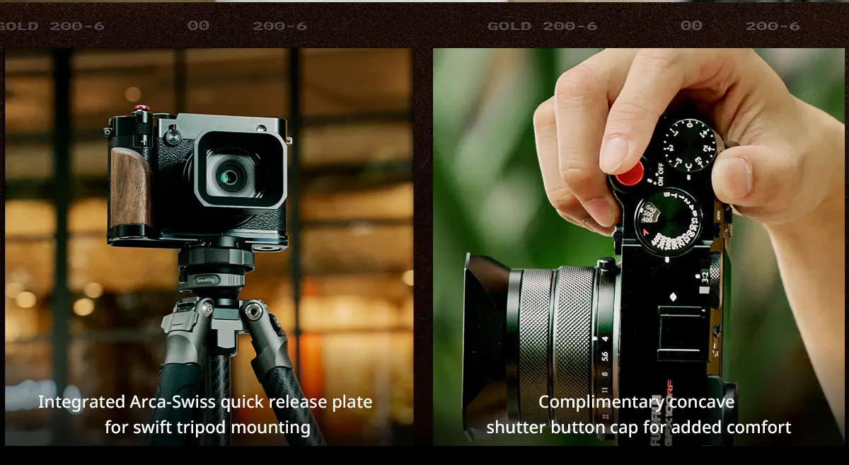 L площадка SmallRig Wooden Handle для FUJIFILM GFX100RF (Silver) 5265
