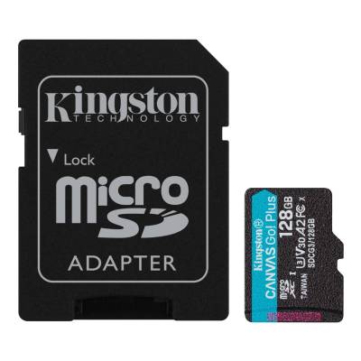 Карта памяти Kingston 128Gb micro SDXC Canvas Go Plus UHS-I U3 A2 + ADP 170MB/s