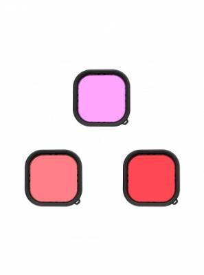 Фильтры для бокса Telesin Gopro 9, 10, 11 красный, фиолетовый, розовый