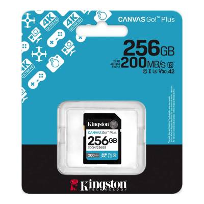 Карта памяти Kingston 256GB SDXC UHS-I U3 V30 Canvas Go Plus 200MB/s