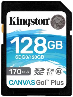 арта памяти Kingston 128GB SDXC Class 10 UHS-I U3 V30 Canvas Go Plus 170MB/s