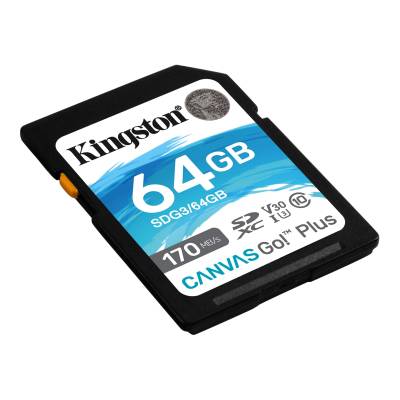 Карта памяти Kingston 64GB Kingston SDXC Class 10 UHS-I U3 V30 Canvas Go Plus 170MB/s