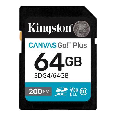 Карта памяти Kingston 64GB SDXC UHS-I U3 V30 Canvas Go Plus 200MB/s