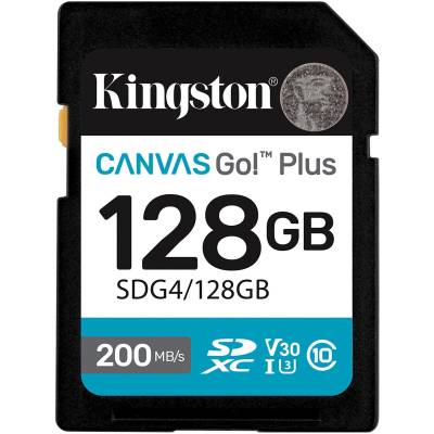 Карта памяти Kingston 128GB SDXC UHS-I U3 V30 Canvas Go Plus 200MB/s