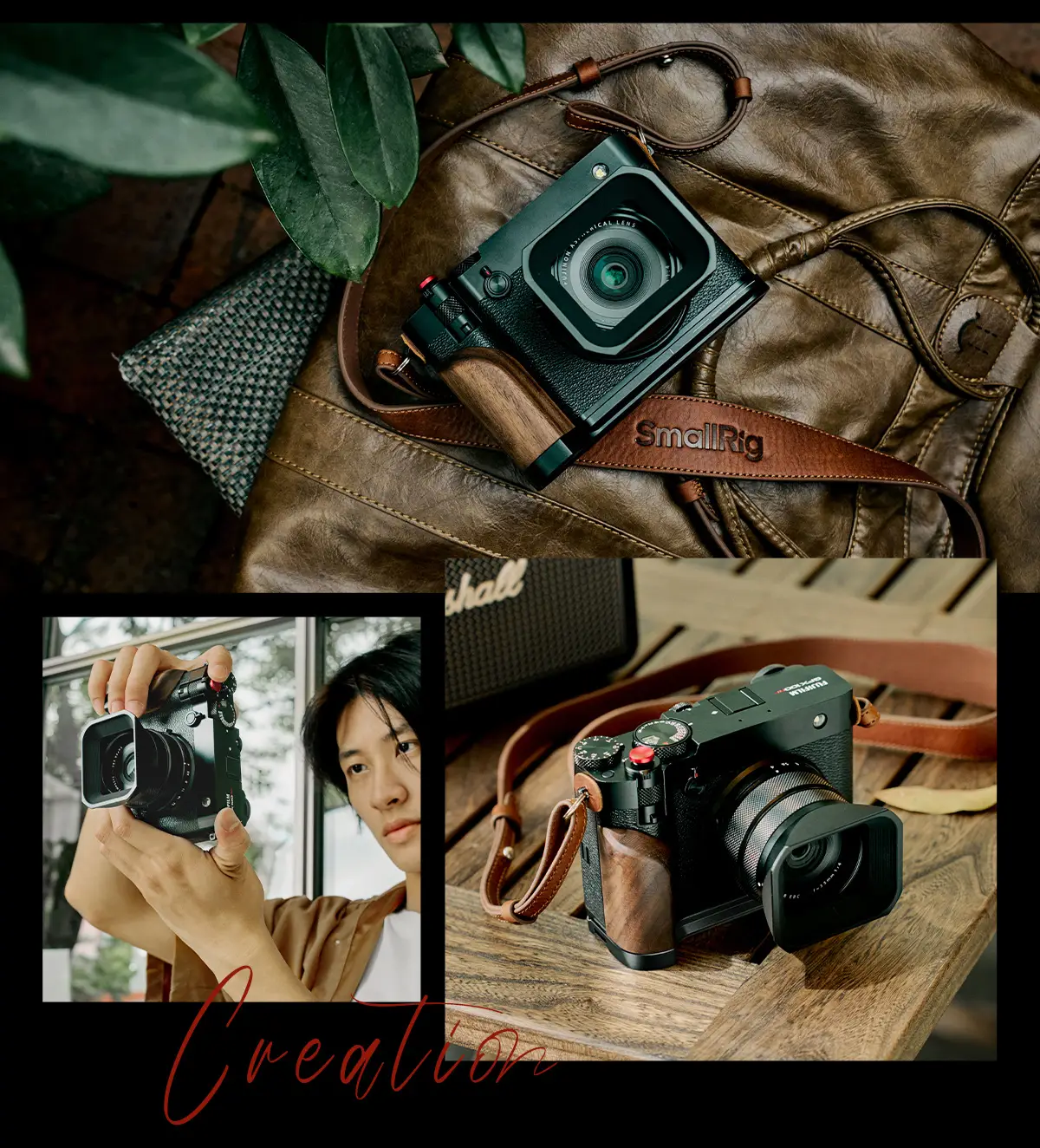 L площадка SmallRig Wooden Handle для FUJIFILM GFX100RF (Silver) 5265