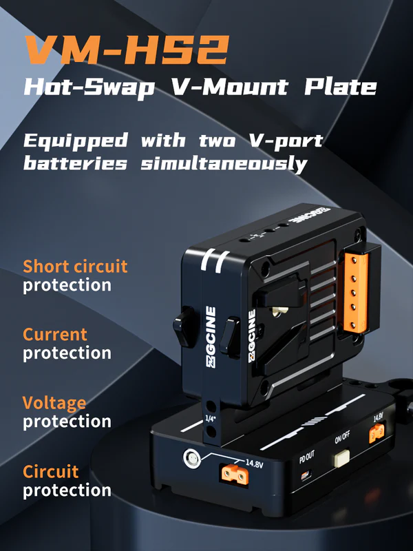 Площадка двойная ZGcine VM-HS2 с горячей заменой для V mount