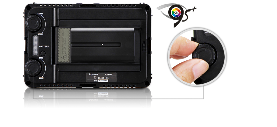 Aputure Amaran AL-H198C регулировка цветовой температуры Aputure Amaran AL-H198C регулировка цветовой температуры