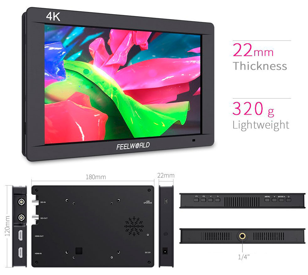 Монитор Feelworld FW703 7" IPS 4K 3G-SDI