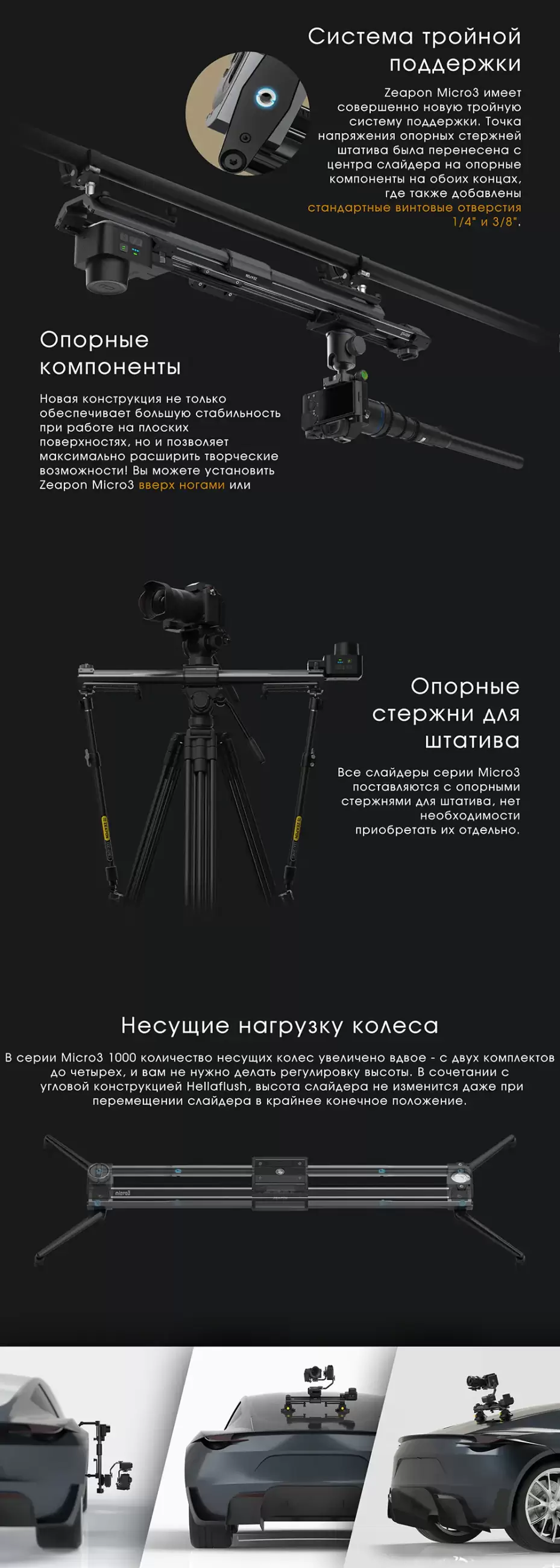 Варианты монтажа слайдера