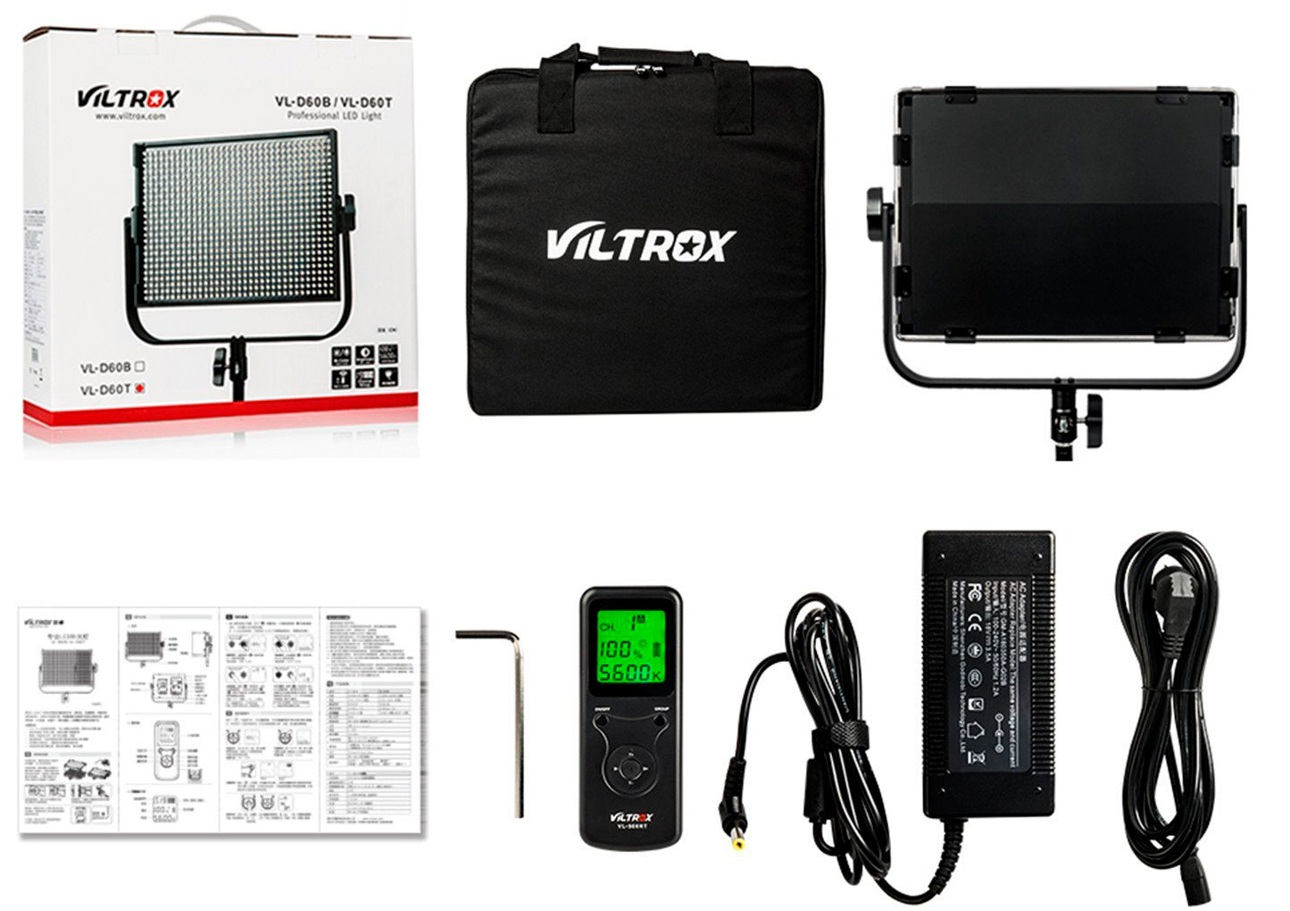 свет Viltrox VL-D60T комплектация