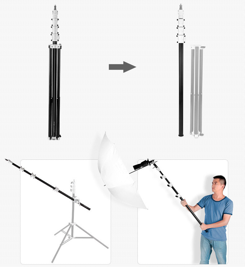 Съемная штанга может быть использована отдельно для подъема вспышки Съемная штанга может быть использована отдельно для подъема вспышки