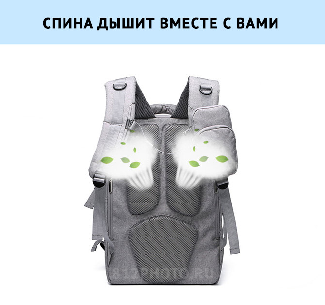в рюкзаке Caden L5 luxury спина дышит лучше