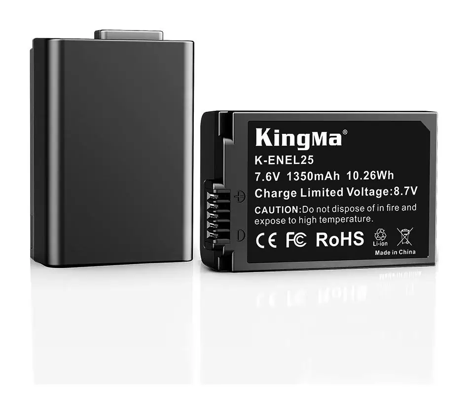Два аккумулятора Kingma EN-EL25 для Nikon — лицевая и тыльная стороны