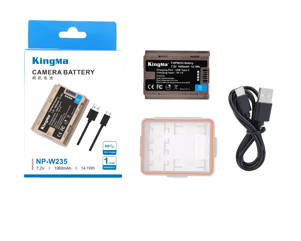 Комплект поставки: аккумулятор Kingma NP-W235 Type-C