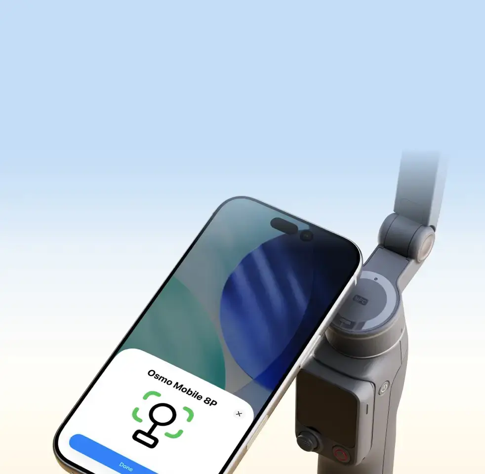 Быстрый запуск DJI Osmo Mobile 8P касанием смартфона по NFC