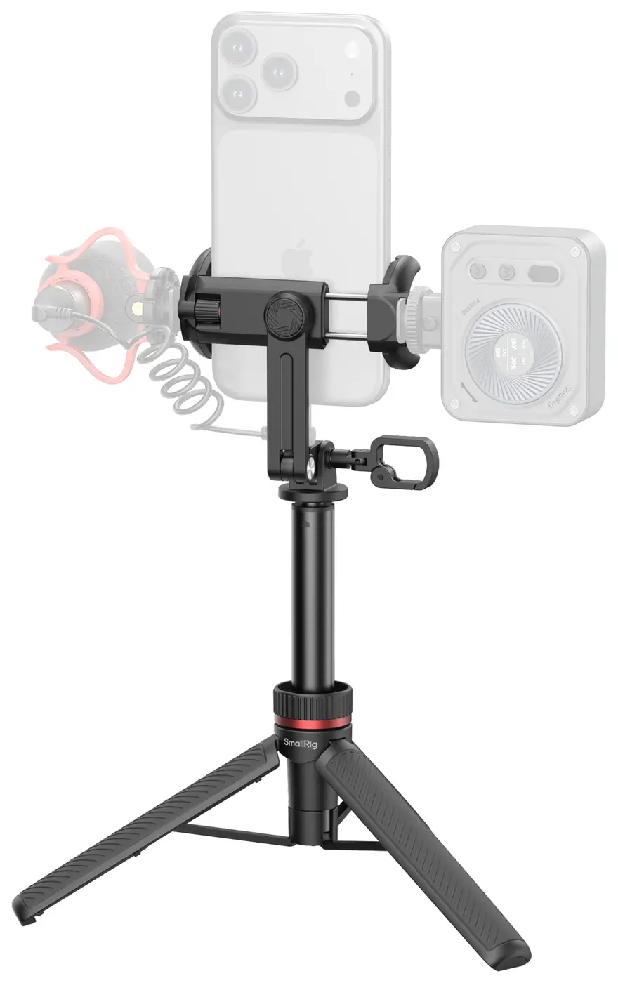Штатив SmallRig VT-17 с телефоном, накамерным светом и микрофоном