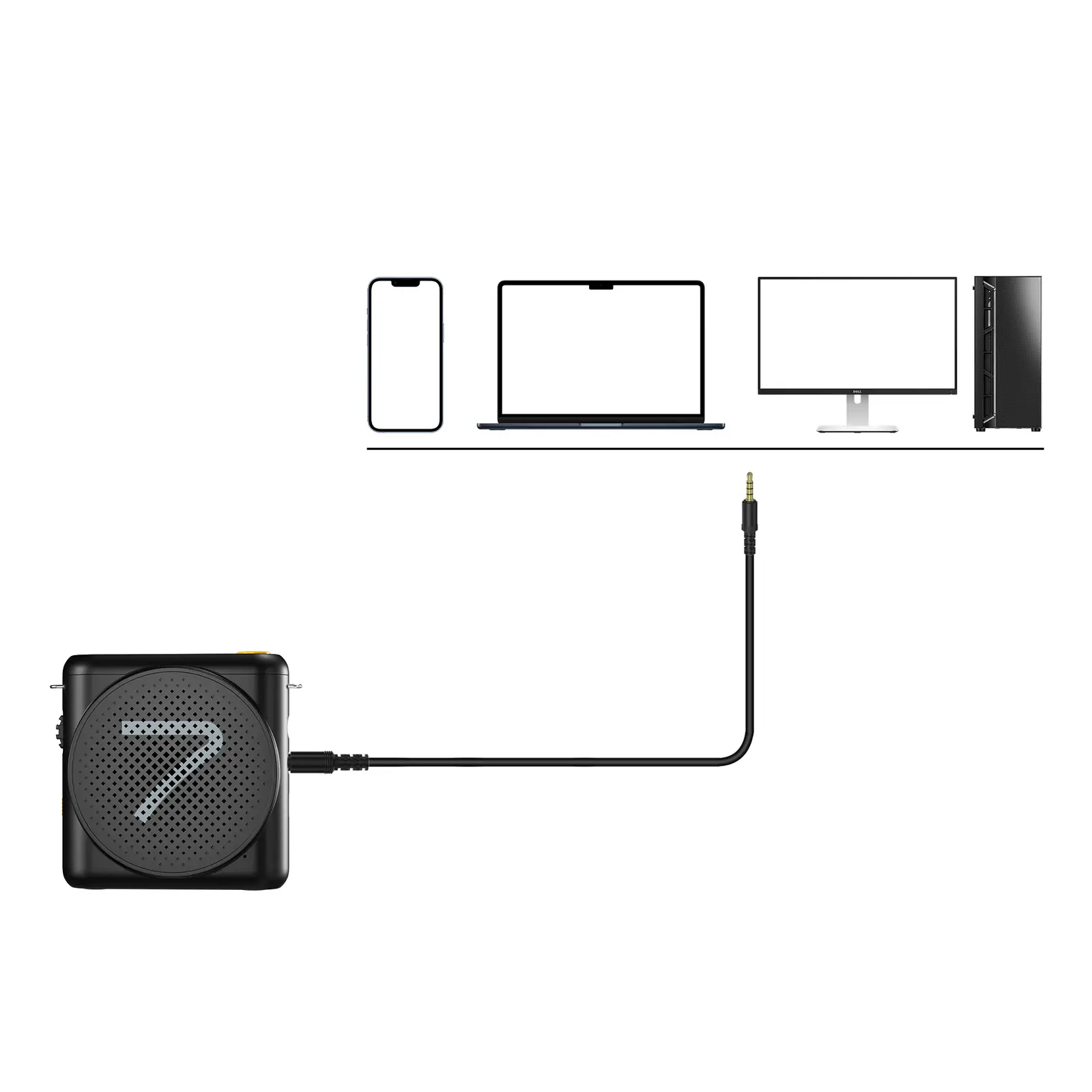 7RYMS WA1 — подключение по AUX к смартфону, ноутбуку, монитору и компьютеру