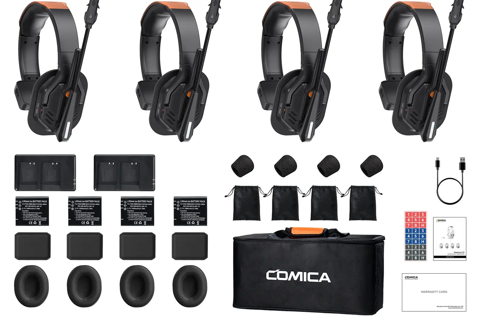 Интерком Comica Seekcom S1 (4шт) — комплектация