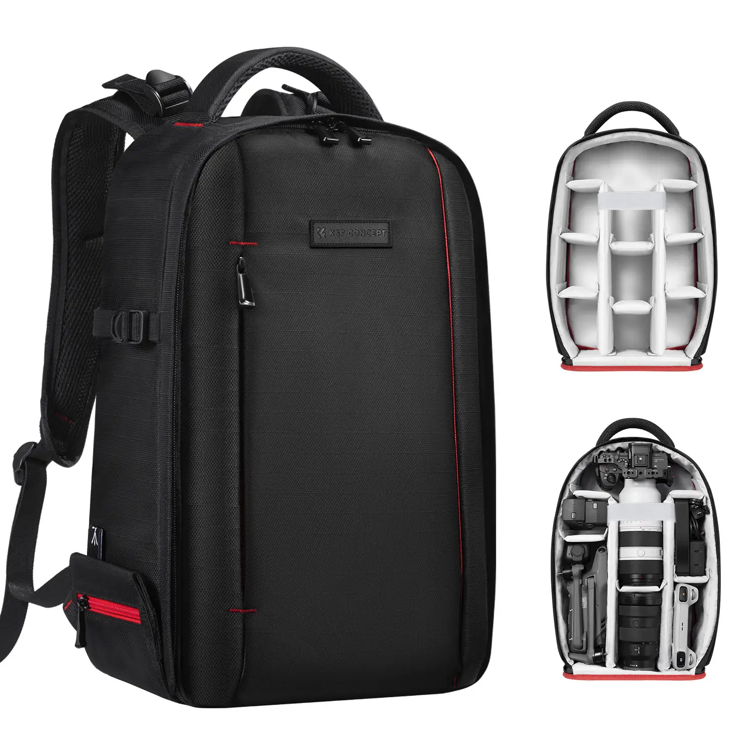 Фоторюкзак K&F Concept Beta Backpack 18L (KF13.151) — общий вид, внутреннее отделение и укладка техники
