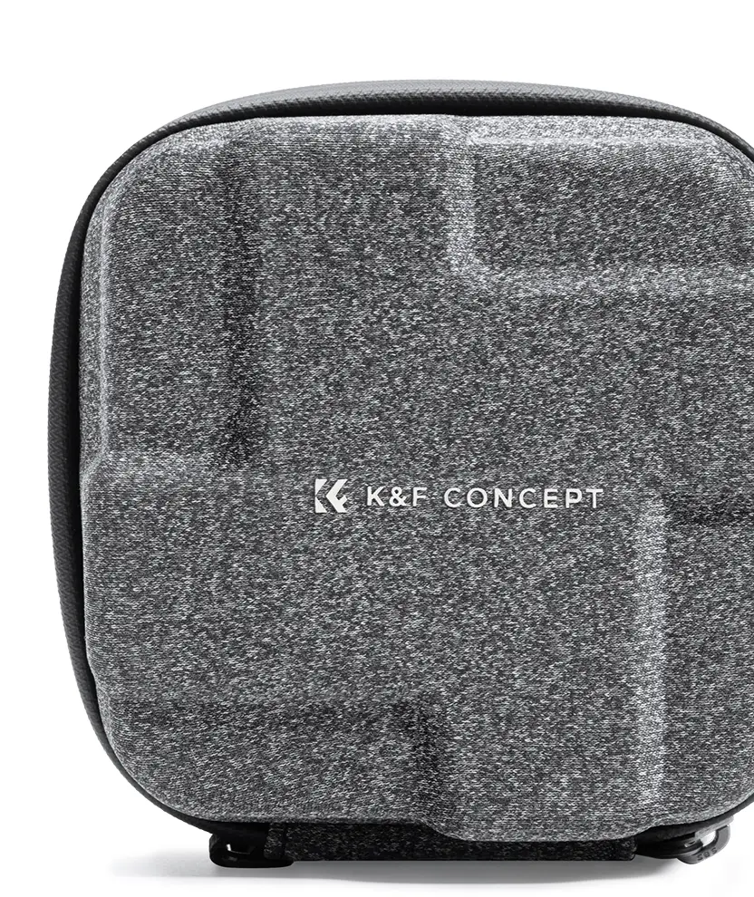 Кейс для светофильтров K&F Concept KF13.175 — жёсткий корпус из EVA серого цвета со съёмным ремешком