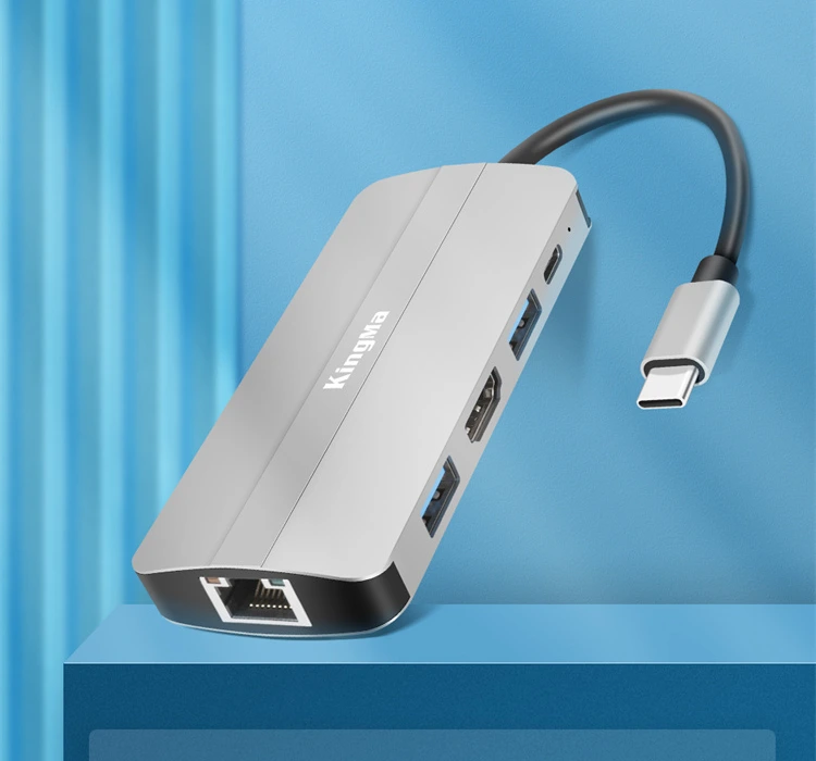 Хаб Kingma BMU034 5 в 1 с портом Ethernet, HDMI, двумя USB и разъёмом USB-C