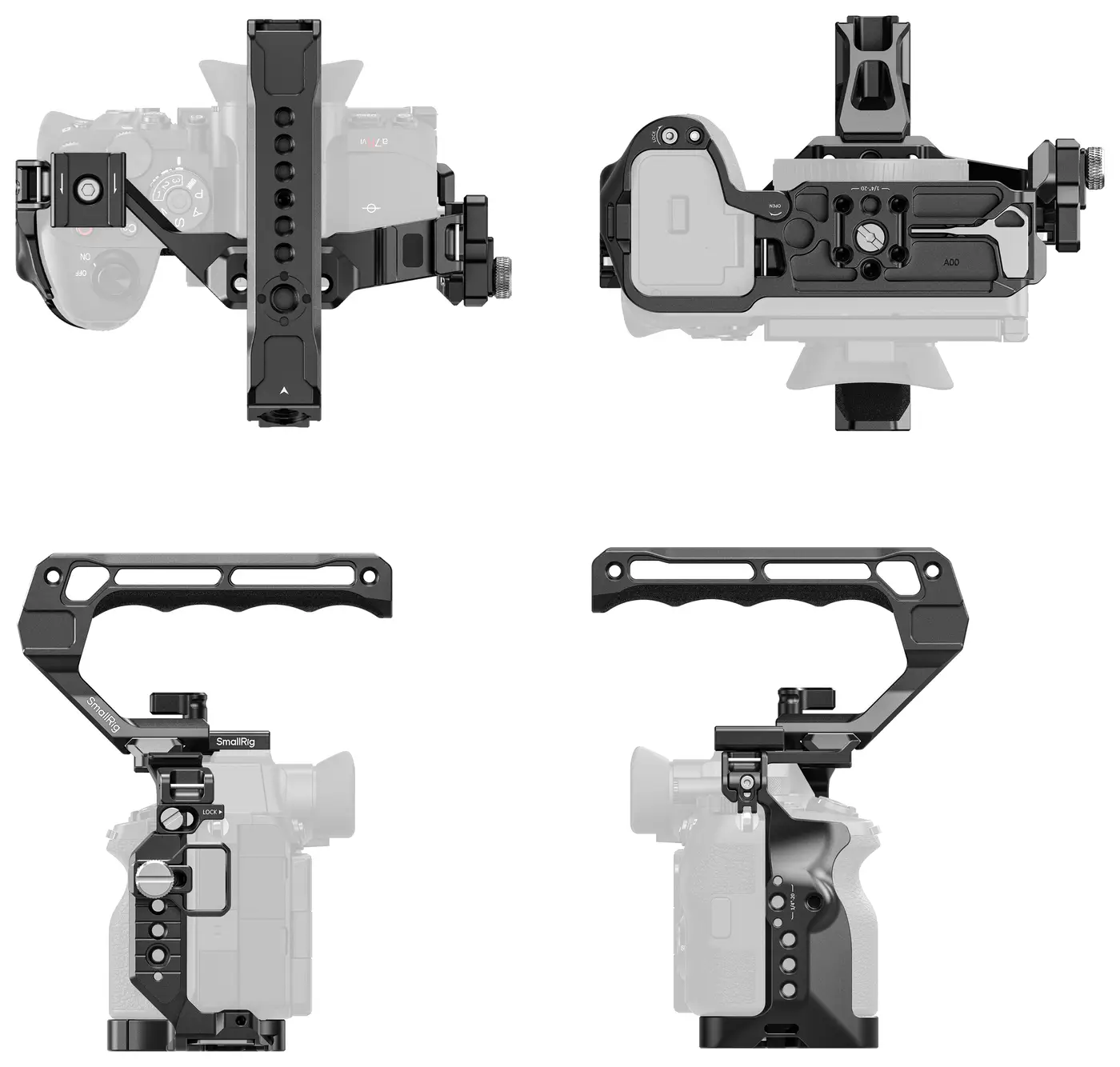Клетка SmallRig 6704 — точки крепления и вырезы под порты Sony A7R VI