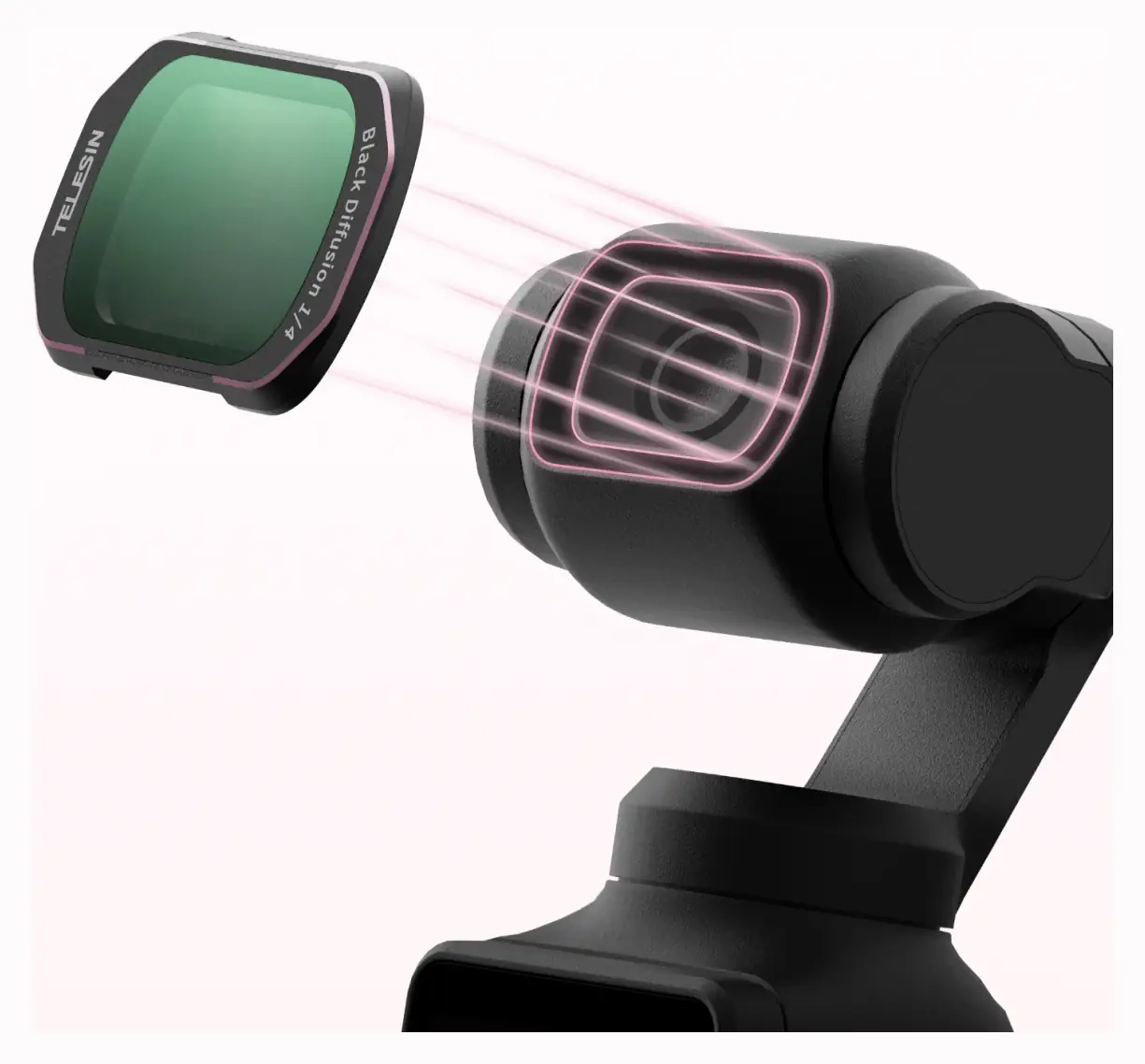 Магнитная посадка фильтра Telesin на объектив DJI Osmo Pocket