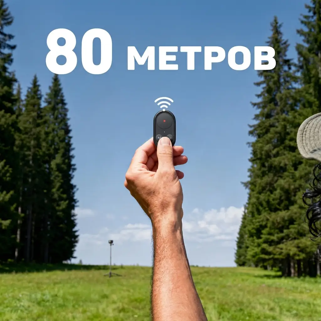 Пульт Telesin S1-CSS-08 в руке — управление камерой с расстояния до 80 метров