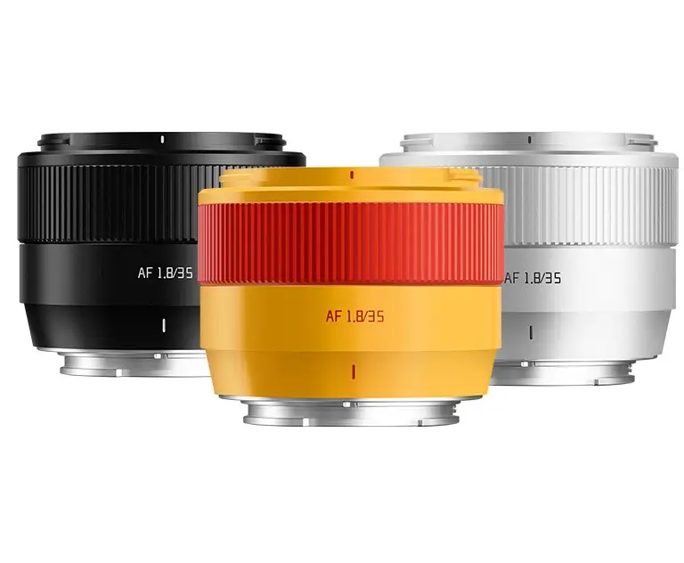 Три цвета TTArtisan AF 35 мм F1.8 II: чёрный, оранжевый Orange Pop и серебристый