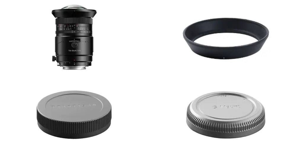 Комплект объектива TTArtisan Tilt-Shift 17 мм F4: объектив и крышки