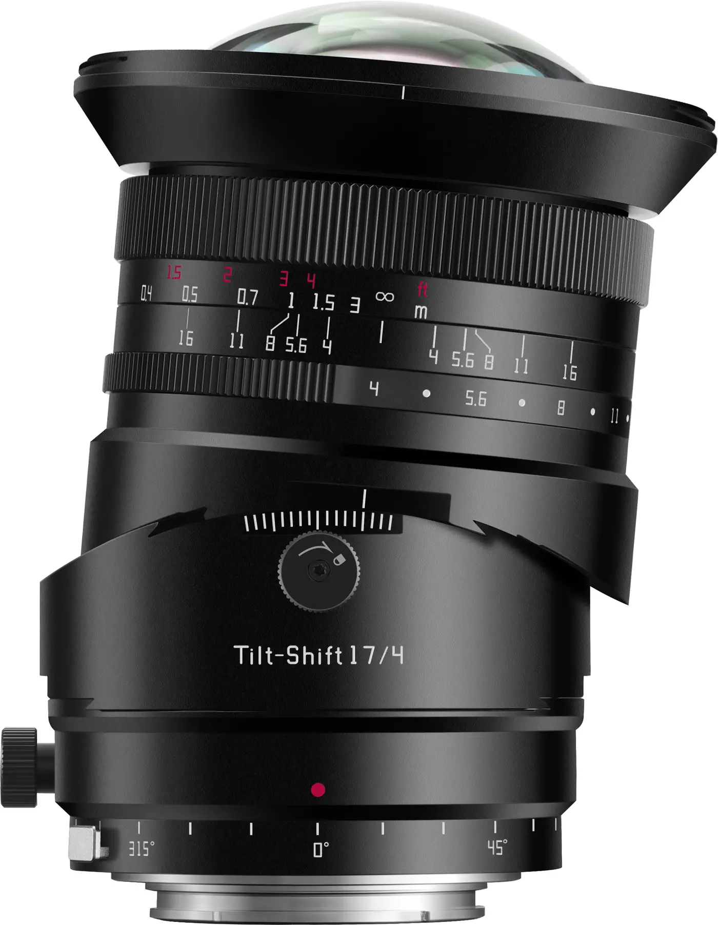 Механизм наклона объектива TTArtisan Tilt-Shift 17 мм F4 в рабочем положении