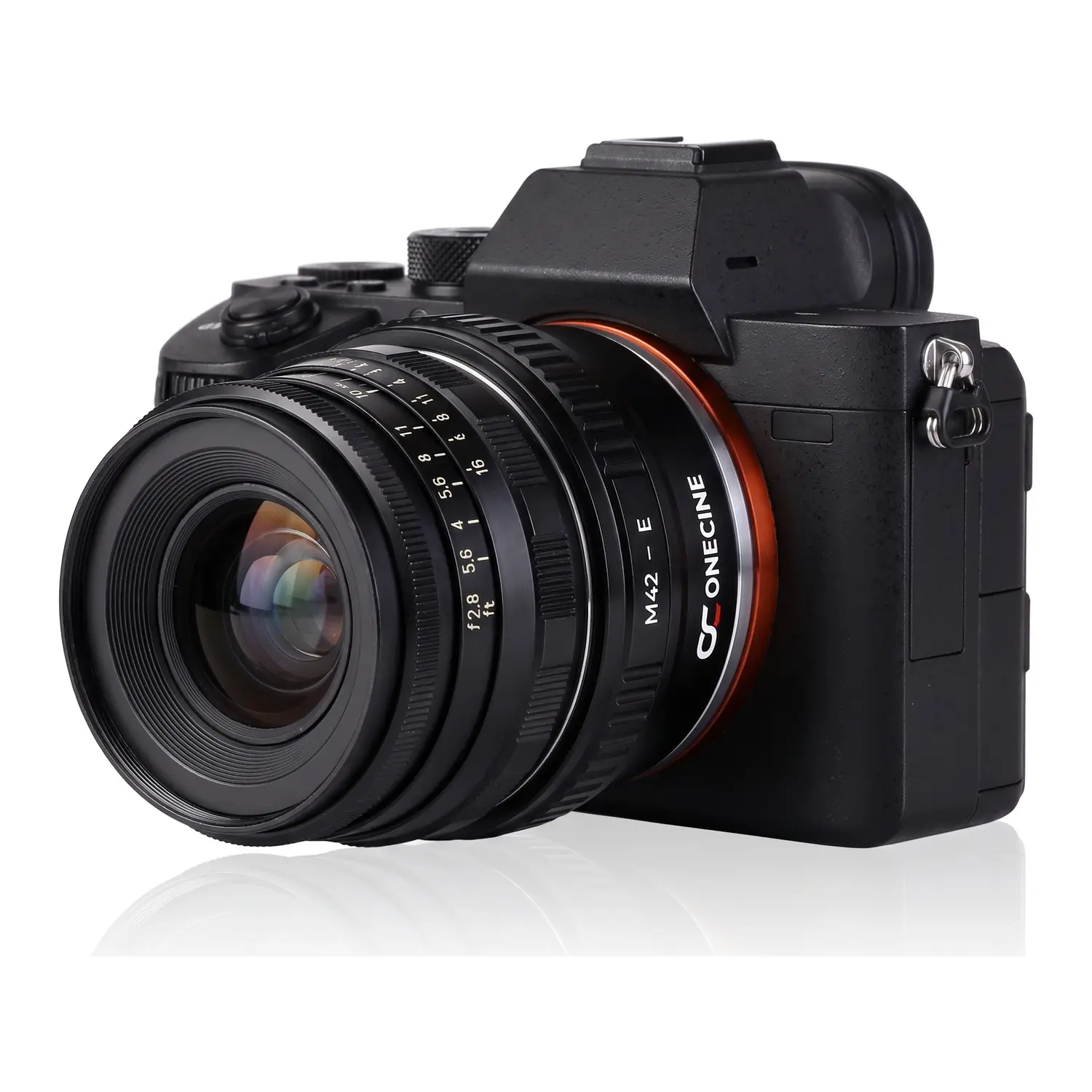 Объектив Мир-1Б на камере Sony через переходное кольцо OneCine M42-E