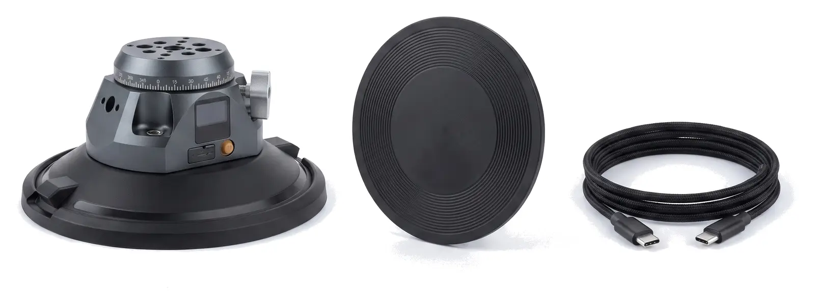 Комплект поставки ONECINE Grip 150 Swivel: присоска, защитная накладка и кабель USB Type-C