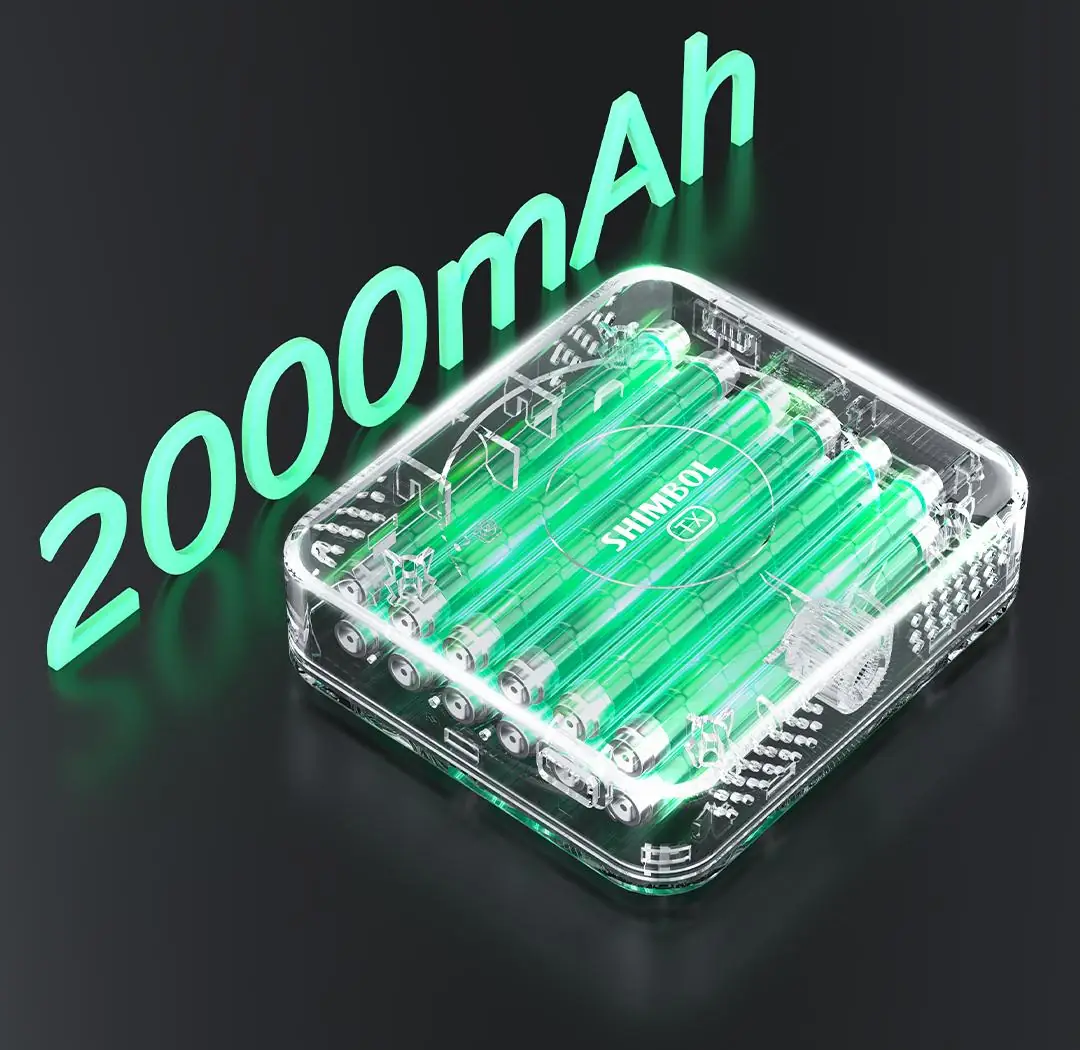 Встроенный аккумулятор 2000 мА·ч видеосендера Shimbol TP Nano — прозрачный корпус передатчика