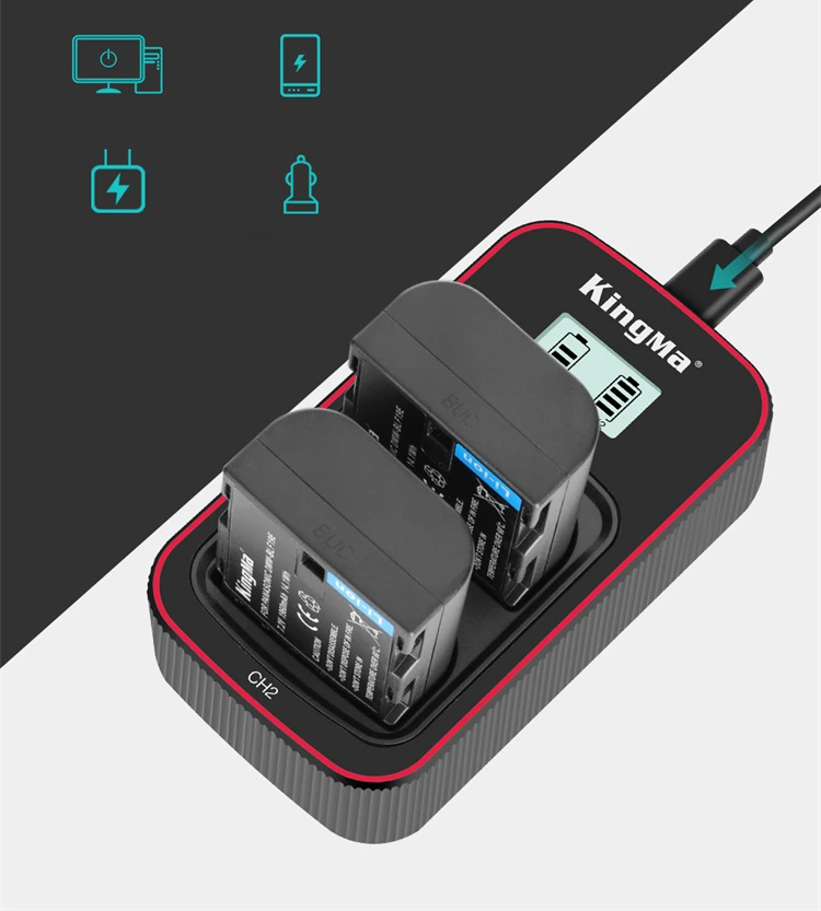 Зарядное Kingma BM058-BLF19E работает от ноутбука, павербанка, сетевого адаптера и автомобильной зарядки