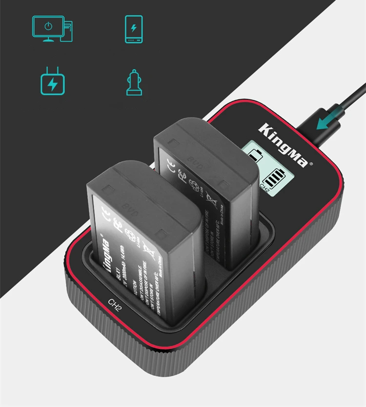 Зарядное Kingma BM058-BLX1 работает от ноутбука, павербанка, сетевого адаптера и автомобильной зарядки