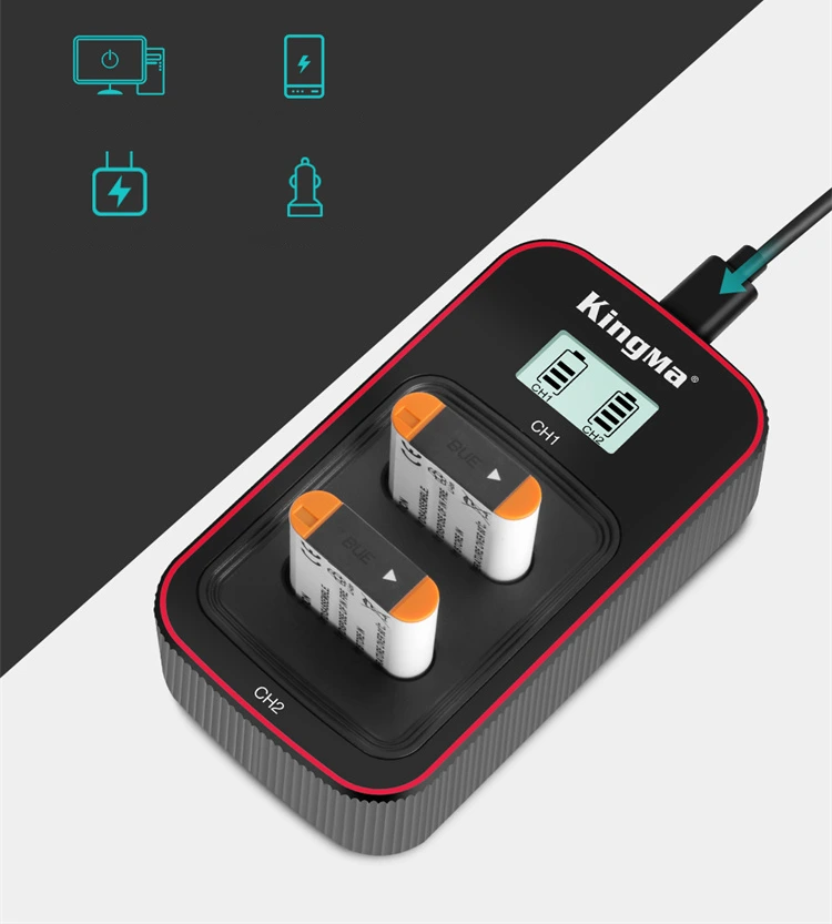 Зарядное Kingma BM058-BX1 работает от ноутбука, павербанка, сетевого адаптера и автомобильной зарядки
