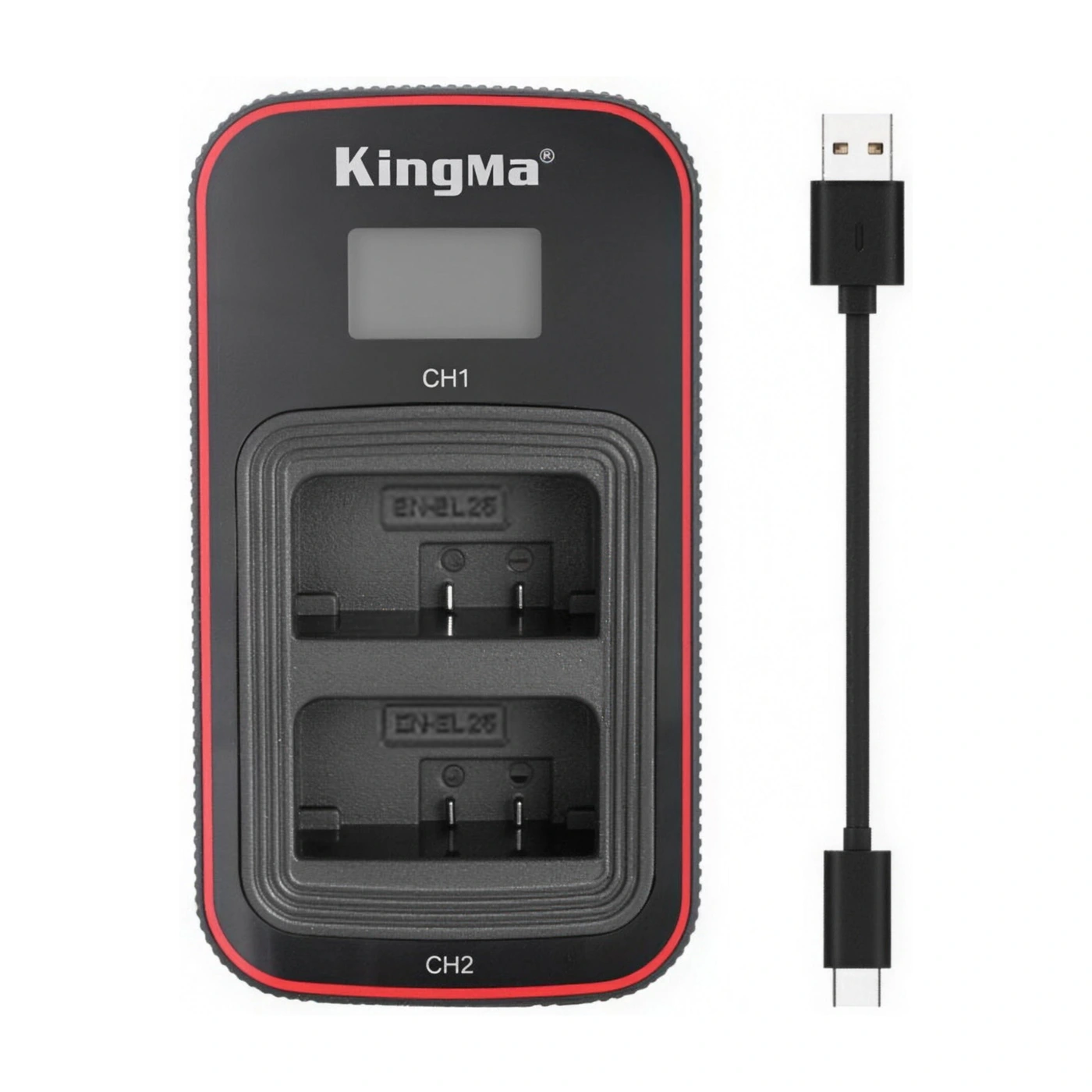 Комплект поставки Kingma BM058-ENEL25: зарядное устройство и кабель USB-A → USB-C