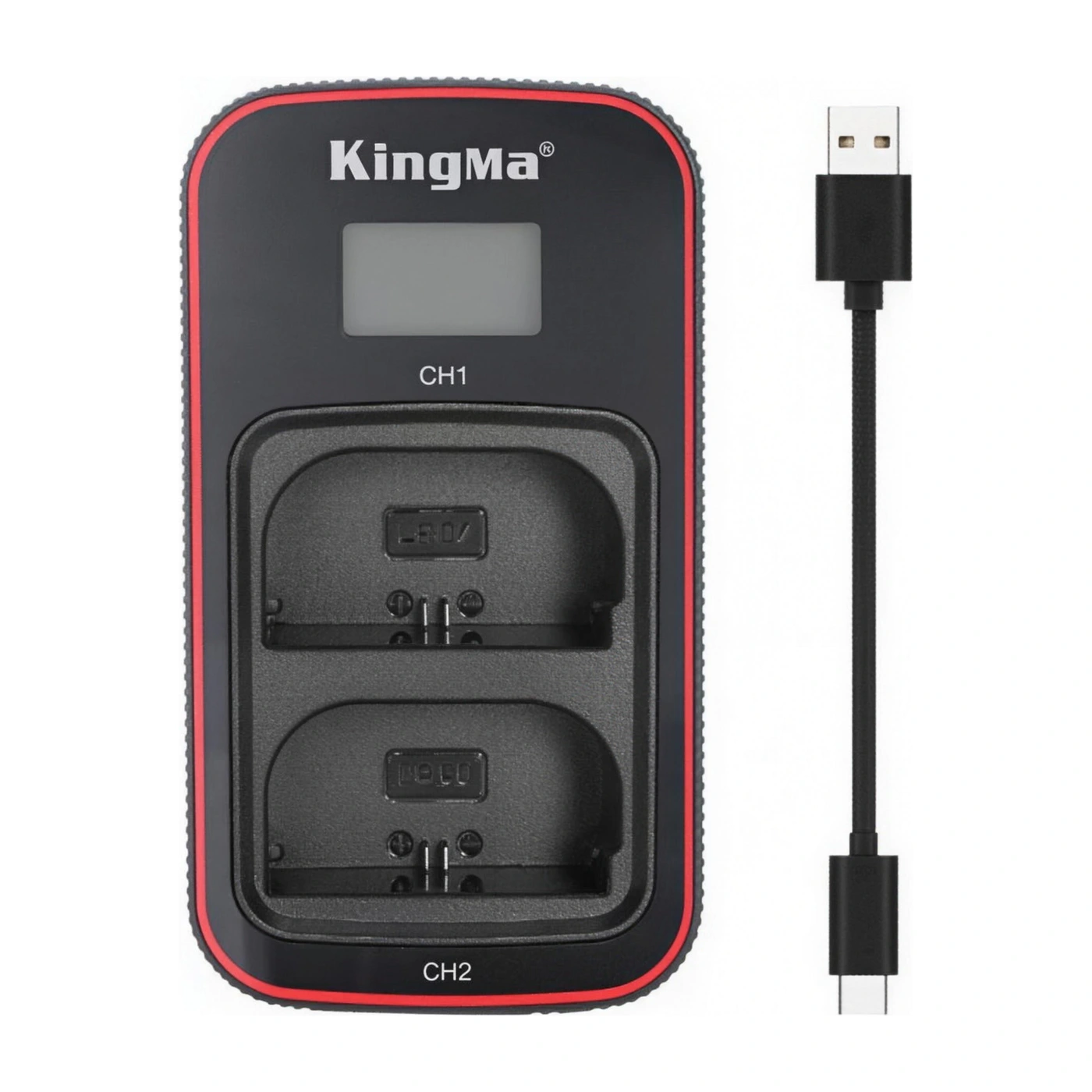 Комплект поставки Kingma BM058-LPE6: зарядное устройство и кабель USB-A → USB-C