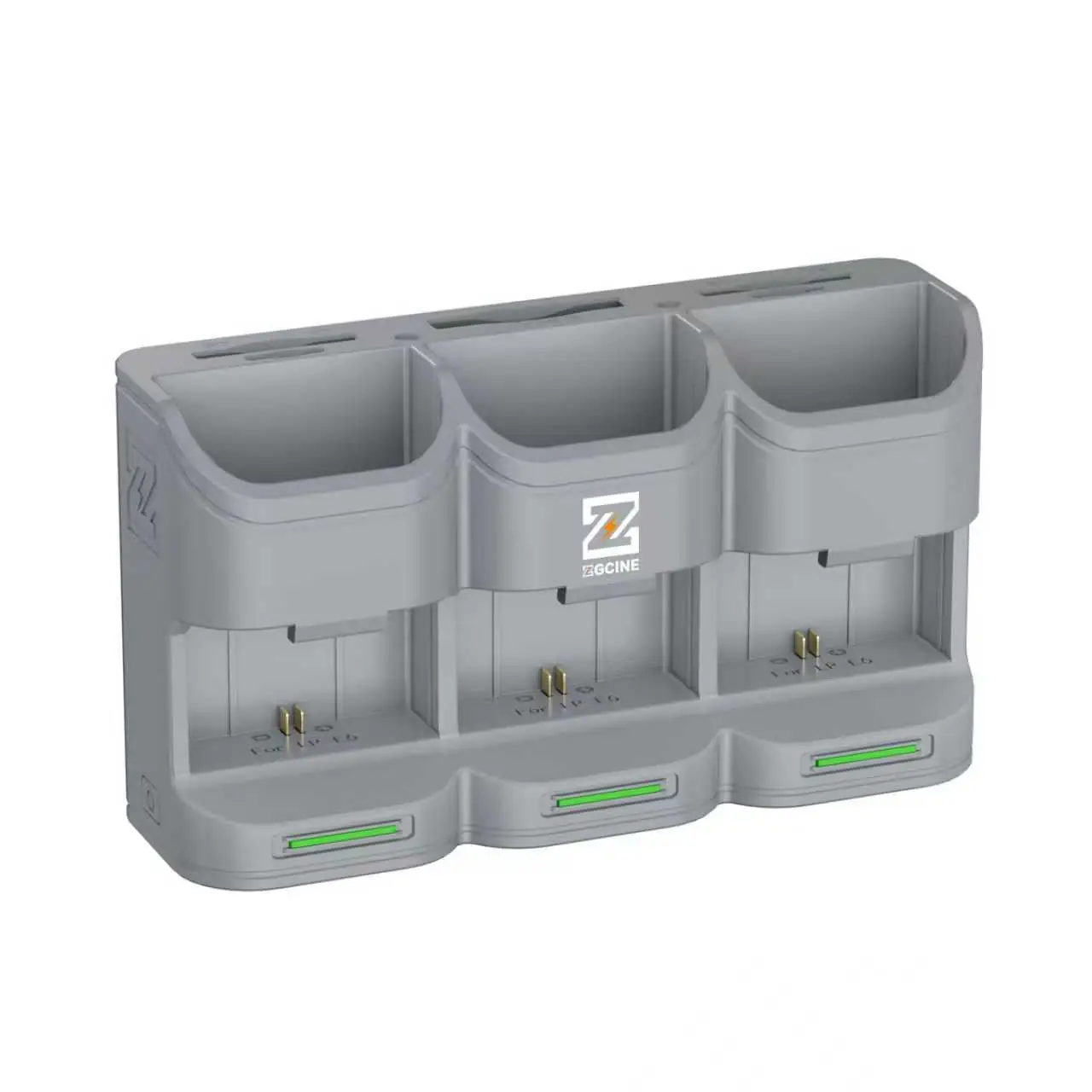 Зарядное устройство ZGCINE PC3-LPE6 для трёх аккумуляторов Canon LP-E6 — вид спереди