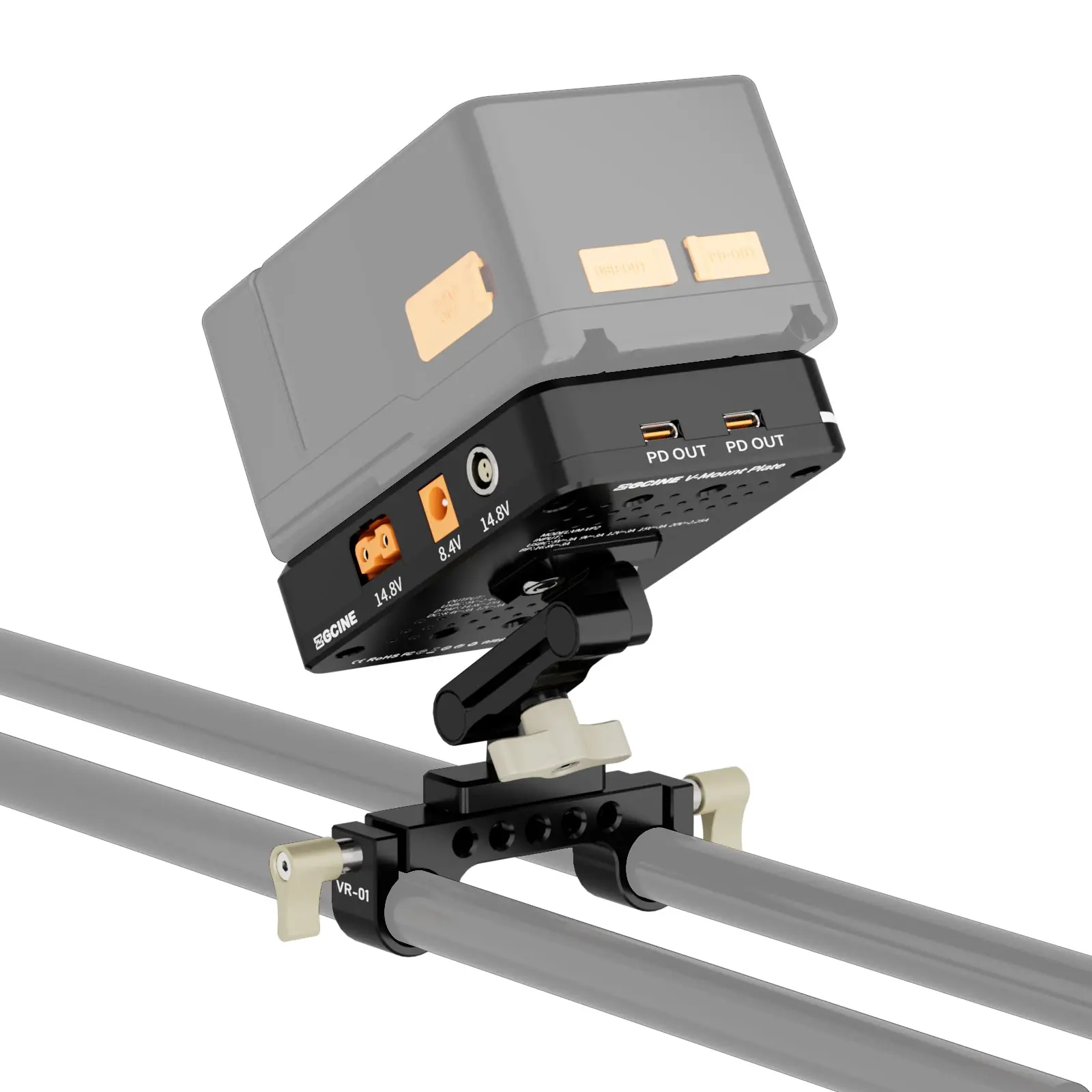 Адаптер ZGCINE VM-VP2 Kit3 с V-Mount аккумулятором на трубках 15 мм