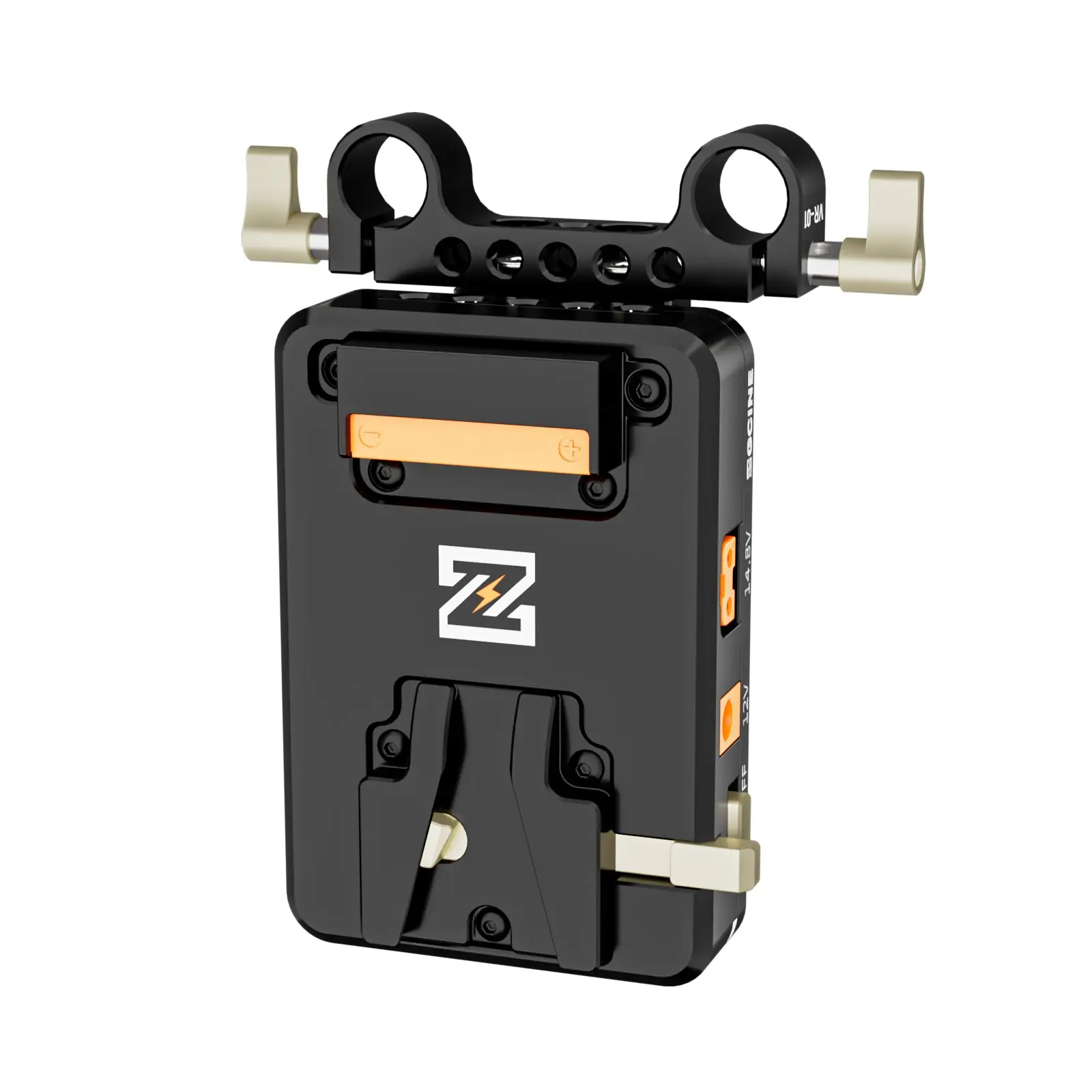 Адаптер площадка ZGCINE VM-VP2 Kit3 V-Mount с клэмпом на две трубки 15 мм — вид спереди