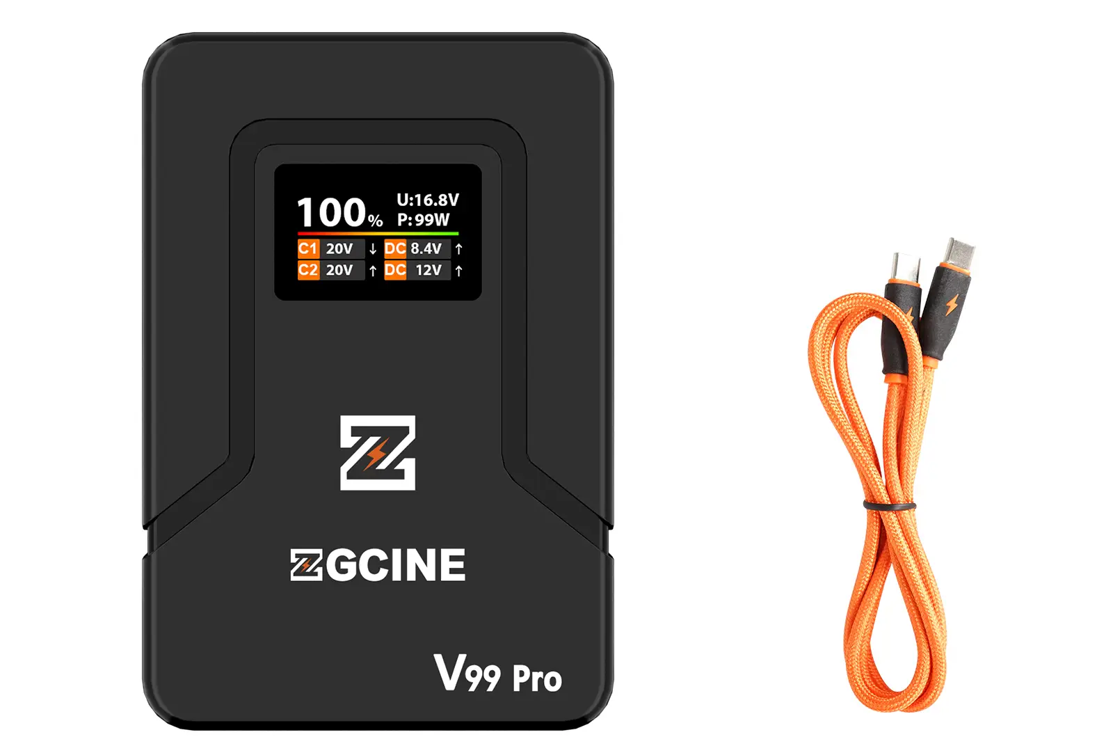 Комплект поставки ZGCINE V99 Pro: аккумулятор и кабель зарядки USB-C