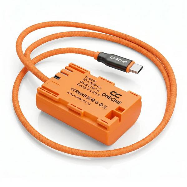Кабель питания OneCine USB-C PD → LP-E6P для Canon R5 Mark II, R6 Mark III