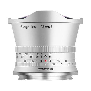 Объектив TTartisan 7.5 мм F2.0 APS-C для Nikon Z серебро