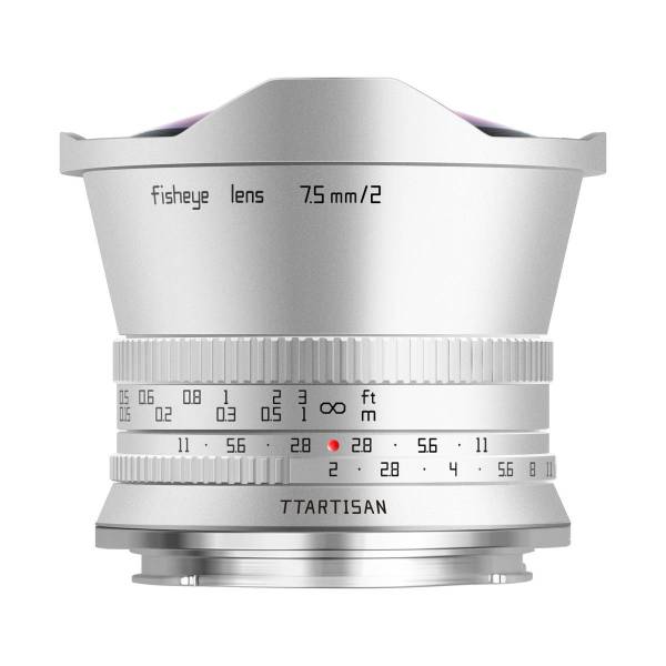 Объектив TTartisan 7.5 мм F2.0 APS-C для Nikon Z серебро