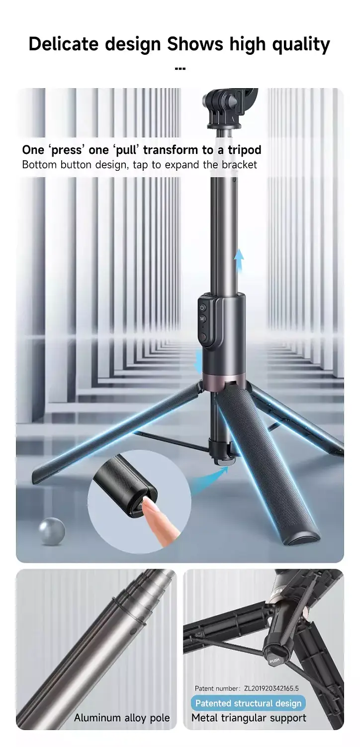 Штатив монопод Telesin TE-RCSS-003 с пультом для Gopro, телефона