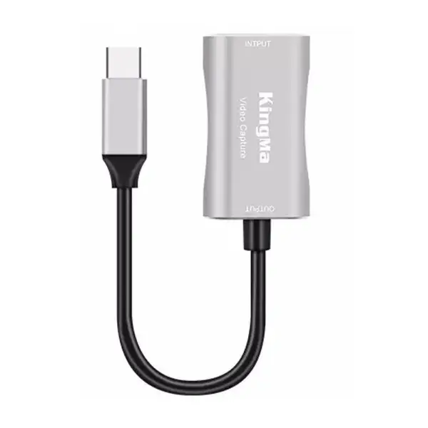 Разъёмы карты видеозахвата Kingma BMU024: вход HDMI и штекер USB-C на гибком кабеле